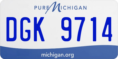 MI license plate DGK9714