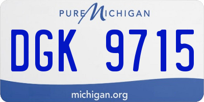 MI license plate DGK9715