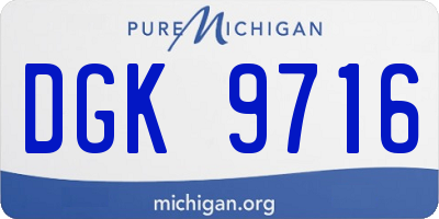 MI license plate DGK9716