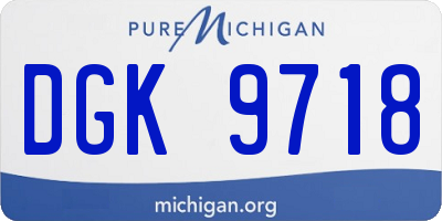MI license plate DGK9718