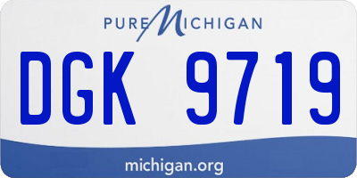 MI license plate DGK9719