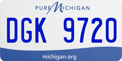 MI license plate DGK9720