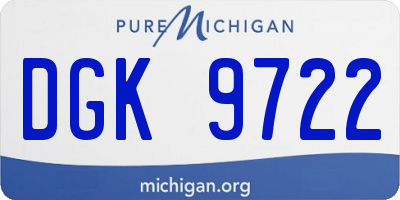 MI license plate DGK9722