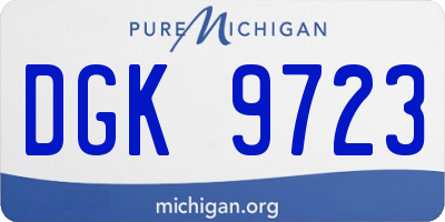 MI license plate DGK9723