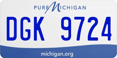 MI license plate DGK9724