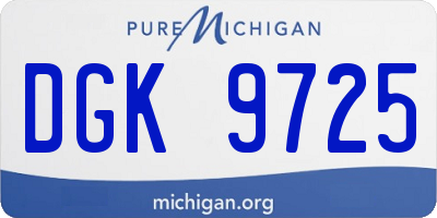 MI license plate DGK9725