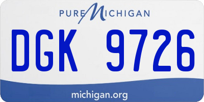 MI license plate DGK9726