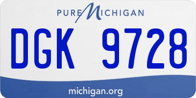 MI license plate DGK9728
