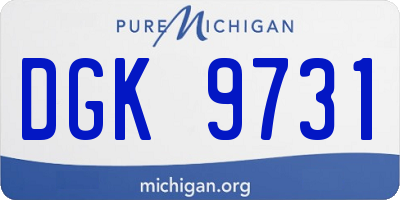 MI license plate DGK9731