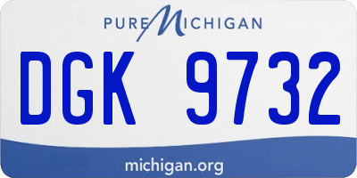 MI license plate DGK9732