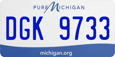 MI license plate DGK9733