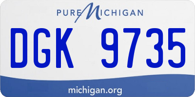 MI license plate DGK9735