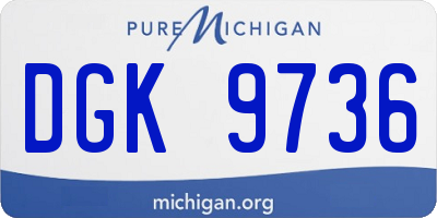 MI license plate DGK9736
