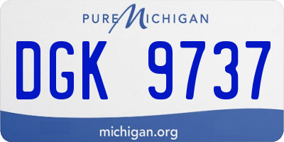 MI license plate DGK9737