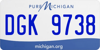 MI license plate DGK9738