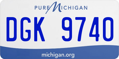 MI license plate DGK9740