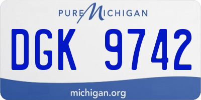 MI license plate DGK9742