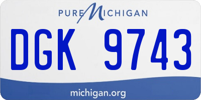 MI license plate DGK9743
