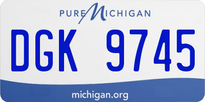 MI license plate DGK9745