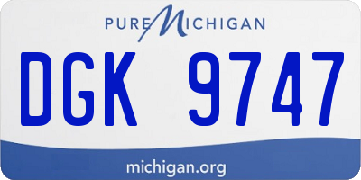 MI license plate DGK9747