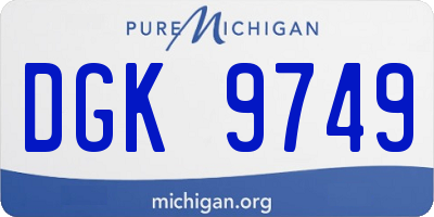 MI license plate DGK9749