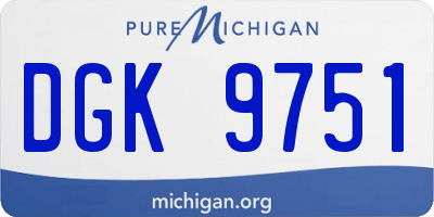 MI license plate DGK9751
