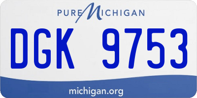 MI license plate DGK9753