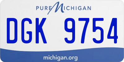 MI license plate DGK9754