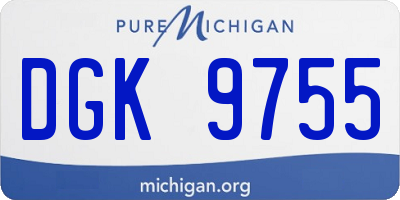 MI license plate DGK9755