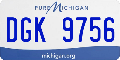 MI license plate DGK9756