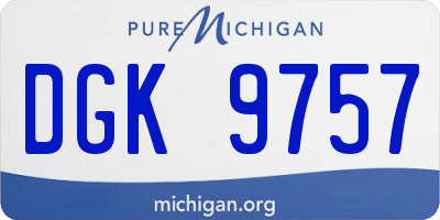 MI license plate DGK9757