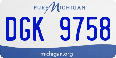 MI license plate DGK9758