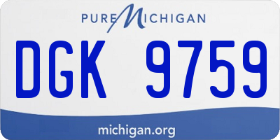MI license plate DGK9759