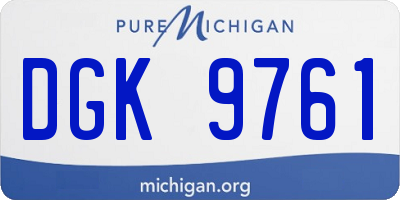 MI license plate DGK9761
