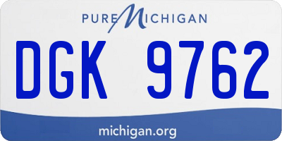 MI license plate DGK9762