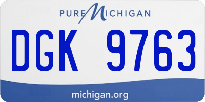 MI license plate DGK9763