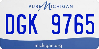 MI license plate DGK9765