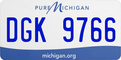 MI license plate DGK9766