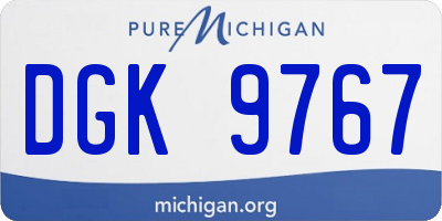 MI license plate DGK9767