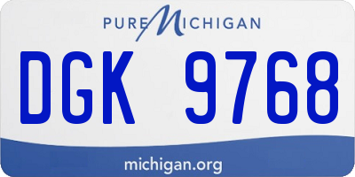 MI license plate DGK9768