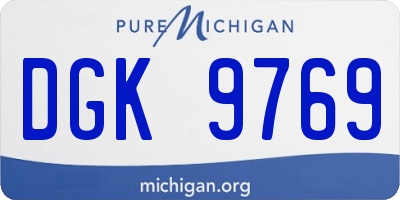 MI license plate DGK9769