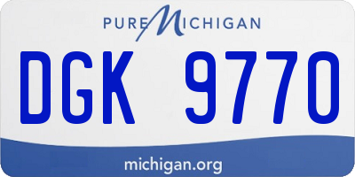 MI license plate DGK9770