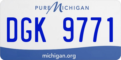 MI license plate DGK9771