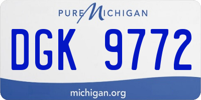 MI license plate DGK9772