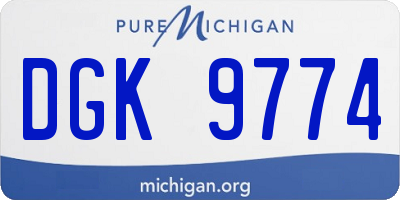 MI license plate DGK9774