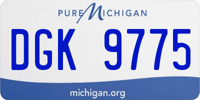 MI license plate DGK9775