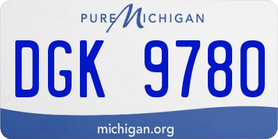 MI license plate DGK9780