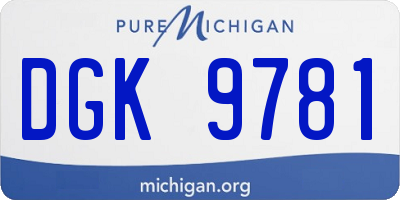 MI license plate DGK9781