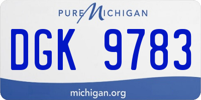 MI license plate DGK9783