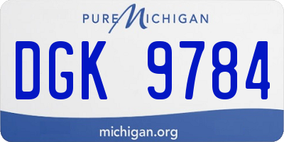 MI license plate DGK9784